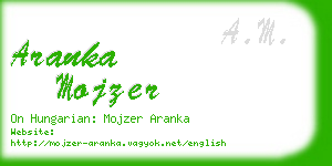 aranka mojzer business card